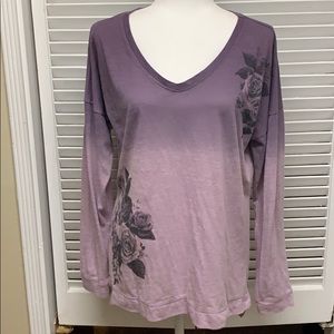Maurices V neck purple ombré tee shirt